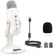 ZealSound USB Microphone,Quick Mute Noise Cancel for Phone Computer PC PS5,Gamin