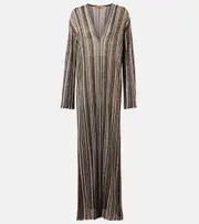 [Missoni] Missoni Striped sequined lamé maxi dress UK 14 multicoloured