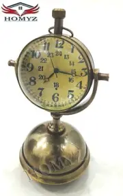 Vintage Antique Brass Table Clock Maritime Globe Office /Home Wedding Gift