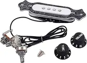 Hoement Gmb333 Pre- Soundhole Pickup for 4 String Guitars Volume Tone Control Knob Abs Shell Soundboard Random Color