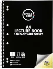 Spirax Kode 958 A4 Lecture Book 140Pg W/Pocket