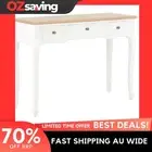 console table 3 drawers white MDF pinewood living room 100x35x78 0044