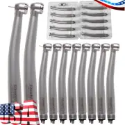 10 Dental Fiber Optic LED E-generator high speed handpiece Turbine 4 Holes USA