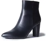 J. Adams Women's Wallice Ankle Booties - Chic Pointed Toe Block Heel Boots with Side Zipper - Comfortable and Stylish Dress Boots for Everyday Wear