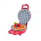 Convenient Mini Heart Waffle Maker Non-Stick Coated Plate Skid-Resistant Feet.