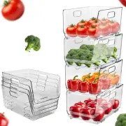 Tidyfriend Stackable Storage Bins for Pantry 4 Pack Stackable Bins for Bathroom