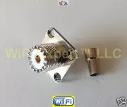 UHF SO239 Female FLANGE crimp RG58 LMR195 RG142 Cable Straight RF connector USA