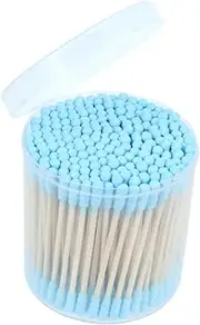 Mikinona 200pcs Cotton Swabs 2-in-1 Multipurpose Swabs for Baby Care Makeup Nail Cleaning Beauty Safe for Sensitive Areas Convenient Storage Box