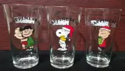 Lot of 3 Peanuts Glasses Snoopy, Lucy & Linus