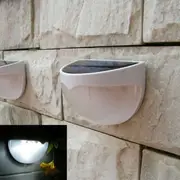 8 Pack 6LED Solar Fence Light Powered Outdoor Semi-Circle Wall Lights-white