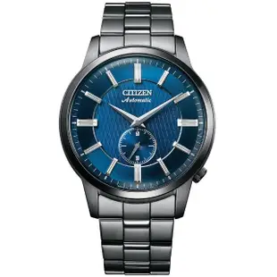 【CITIZEN 星辰】小秒針紳士機械錶-藍/41mm 送行動電源(NK5009-69N)