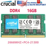 CRUCIAL 16GB DDR4 2666 PC4-21300 Laptop SODIMM 260Pin Notebook Memory RAM 1x 16G