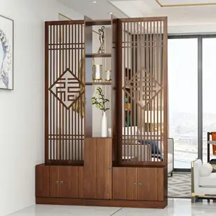 中式木質 鏤空 屏風 鞋櫃一體 隔斷 櫃客廳 玄關 櫃 客廳 門廳櫃屏風 裝飾櫃