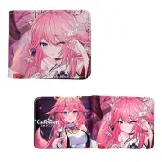 New Yae Miko GENSHIN IMPACT BiFold Wallet Standard Size Credit Card Billfold