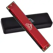Blues Harmonica 24 Hole C Key with Case Mouth Organ Harp Diatonic Harmonica f...