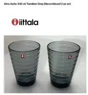 iittala Aino Aalto Tumbler Grey colour 33cl -11.16 Oz NEW 2pc Box