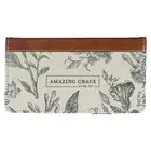 Premium Vegan Leather & Canvas Checkbook Cover for Women: Amazing Grace