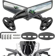 MAEZOE Motorcycle Mirrors, Stealth Motorcycle Wing Mirrors Compatible with Kawasaki Ninja 650 500 Ninja 400 ZX6R ZX10R ZX4RR ZX14R Suzuki GSXR 1000 600 750 Hayabusa GSX1300R
