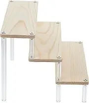 HEALEEP Acrylic Tiered Display Stand for Perfume and Jewelry Organizer Shelf Riser for Cosmetics Step Display Unit for Dresser Vanity Retail Use