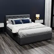 215x160 Artiss Bed Frame Queen King Single Double Size Gas Lift Vila