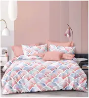 Mermaid Scales Quilt Doona Duvet Cover Pillow Case Set
