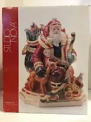 New in Box*Studio Nova Woodland Holly Santa 16" Cookie Jar