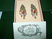 KIRKS FOLLY RARE/SIGNED "BEAUTIFUL/COLORFUL WISTERIA PIERCED EARRINGS" VINTAGE!