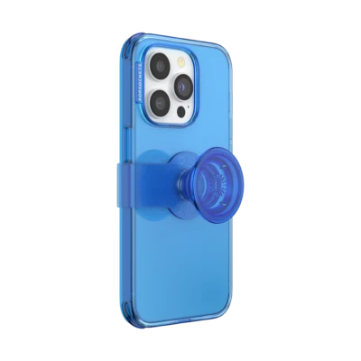 PopSockets PopCase iPhone 14 Pro Phone Case Grip Mount Holder - Santorini Blue