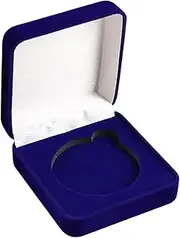 EHJRE Organizer for Challenge Coins, Portable Storage Box for Medal Collection, Blue, as described