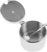 STOBAZA Non-magnetic Condiment Storage Container Stainless Steel Jars Kitchen Accessory