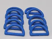 10 Vintage Blue Plastic Faux Wood Grain Texture 1-1/2" Dee Macrame Craft Rings