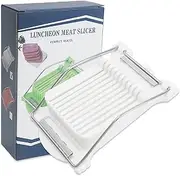 Luncheon Meat Slicer, Multipurpose Egg Slicer, Banana Slicer - a Kitchen Tool for Salads or Dinner,Soft Food Cutter with 10 Stainless Steel Wires (White)-1 Pack
