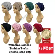 Women's Bamboo Beanie Chemo Head Cover Stretch Bandana Cancer Hair Loss Turban