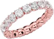 [Claddagh Gold] 10k Rose Gold 4.5 Carat Cubic Zirconia Wedding Eternity Band