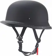 Motorcycle Half Helmet - Small and Light DOT Approved Skull Cap, German Style Half Helmet Motorcycle Cruiser Scooter Cool Helmet for Men and Women,Black B,XXL=61-62cm