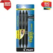 Pilot Frixion Clicker Erasable Gel Pens, Fine Point, Black Ink, 3 Count