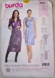 Burda Sewing Pattern 6384 Dress Wrap Size 10-20 Uncut