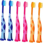 HAPINARY 6 Pack Soft Bristle Kids Toothbrush Bulk Set Durable Cartoon Deer Toothbrushes