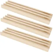 Toyvian 3pcs Domino Racks for Mexican Train Elegant Domino Trays with Non Slip Base Accessory for Tabletop Games and DIY Activities