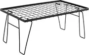 CMLLING Foldable Multipurpose Stacking Storage Rack, Kitchen Counter Shelf, Stackable Cabinet Organizer Shelves, Steel Plating Black