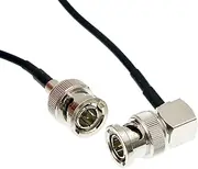 Uonecn Flexible HD SDI Cable RG179 Right Angle BNC Male to Right Angle BNC Male 75ohm for Blackmagic HyperDeck Shuttle BMCC BMPC Hyperdeck Cameras Black 50cm Straight-Right Angle BNC