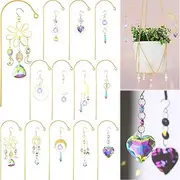 Landical 12 Pack Colorful Crystals Suncatcher Plant Accessories Indoor Hanging Crystal Sun Catcher Kit for Windows Plant Art and Crafts for Home Garden Wedding Party Birthday Decoration Gift