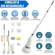 Rechargeable Cordless Spin Scrubber Electric Turbo Scrub Cleaning Brush Heads