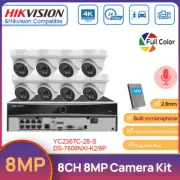 Hikvision 8CH AcuSense NVR 4K 8MP ColorVu POE Security Camera System Plug Play