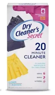 1 Box Dry Cleaner's Secret Dry Clean At Home 6-Packets In Box