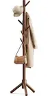 Pipishell Sturdy Wooden Coat Tree With 8 Hooks, 3 Adjustable Sizes For Clothes,