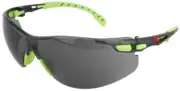 3M Solus Safety Glasses with Green Temples and Gray Anti-Fog Lens