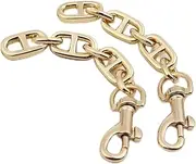 [Generic] Zwelocy Bag Extender Chain 2 Pieces Purse Strap Extender for Shoulder Bag Metal Chain Strap Extender Accessory (Shiny Gold)