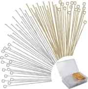 600 Pieces 2 Inch Flat Head Pins Eye Pins Jewelry Making DIY, Straight Head Eye