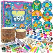 KLMORS MERMAID & OCEAN GLOW IN THE DARK WOOD PAINTING.. THE COMPLETE CRAFT KIT